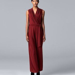 NWT Simply Vera Wang Surplice Jumpsuit sleeveless one piece pants outfit